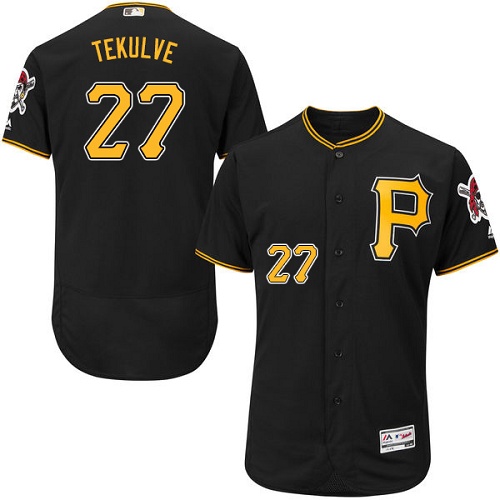 Pirates #27 Kent Tekulve Black Flexbase Authentic Collection Stitched MLB Jersey - Click Image to Close